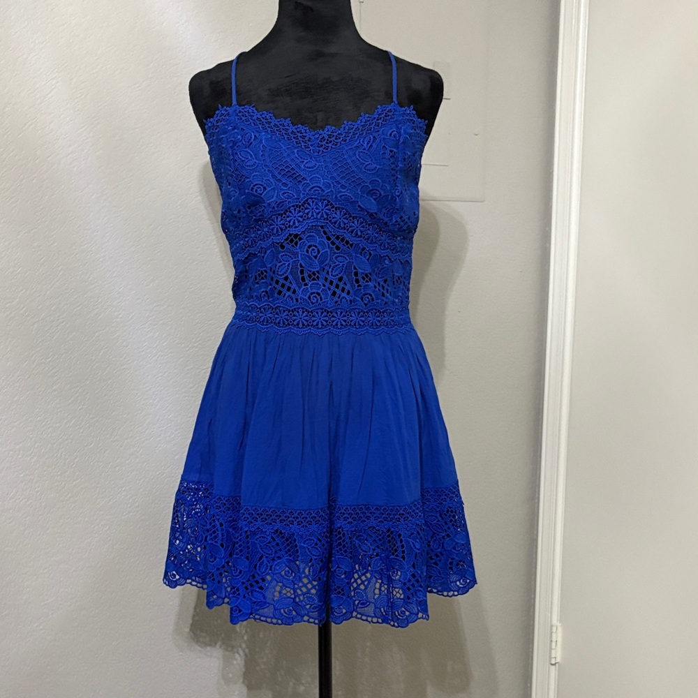 VENUS Royal Blue Lace Mini Dress